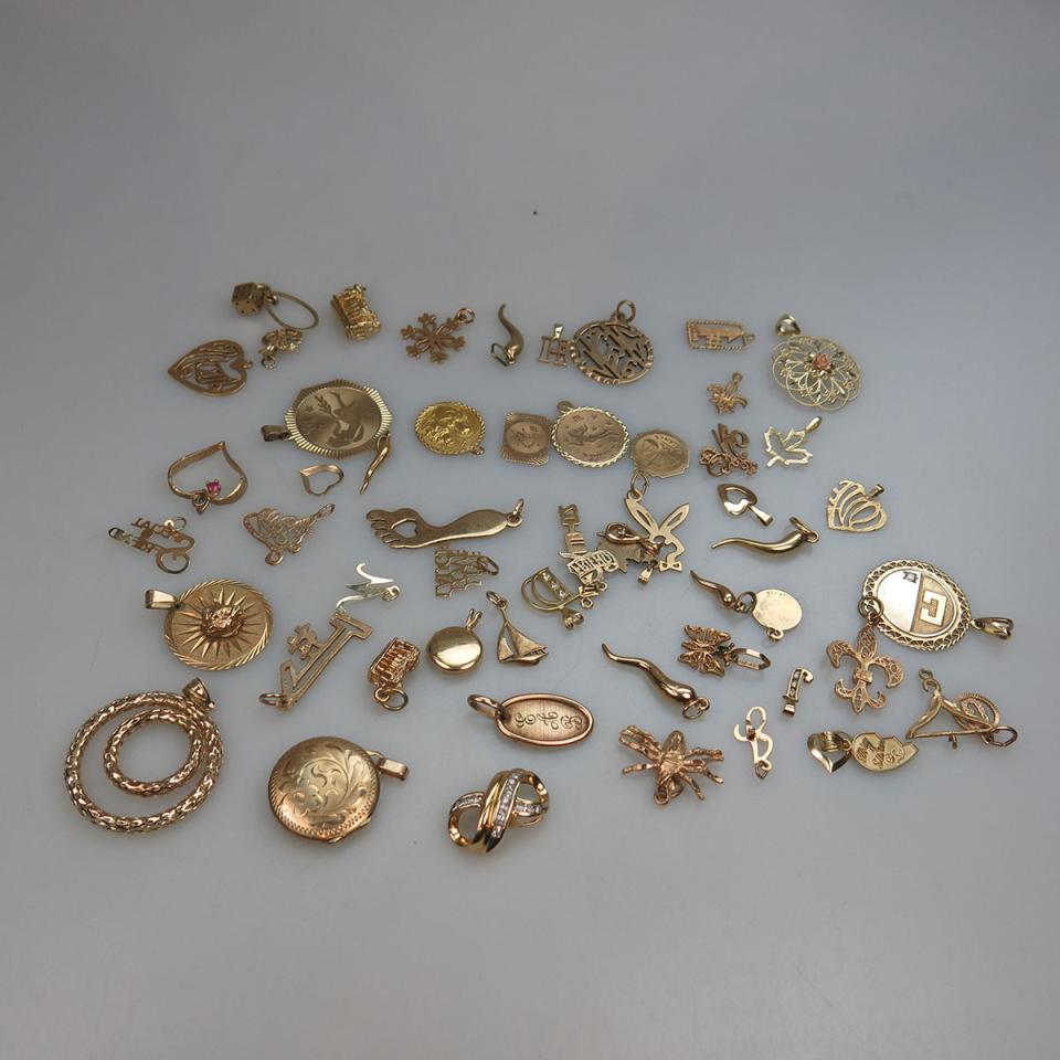 57 Various 10k Yellow Gold Charms And Pendants