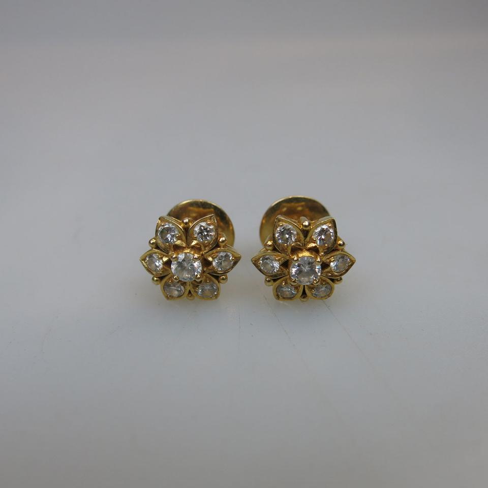 Pair Of 22k Yellow Gold Stud Earrings 