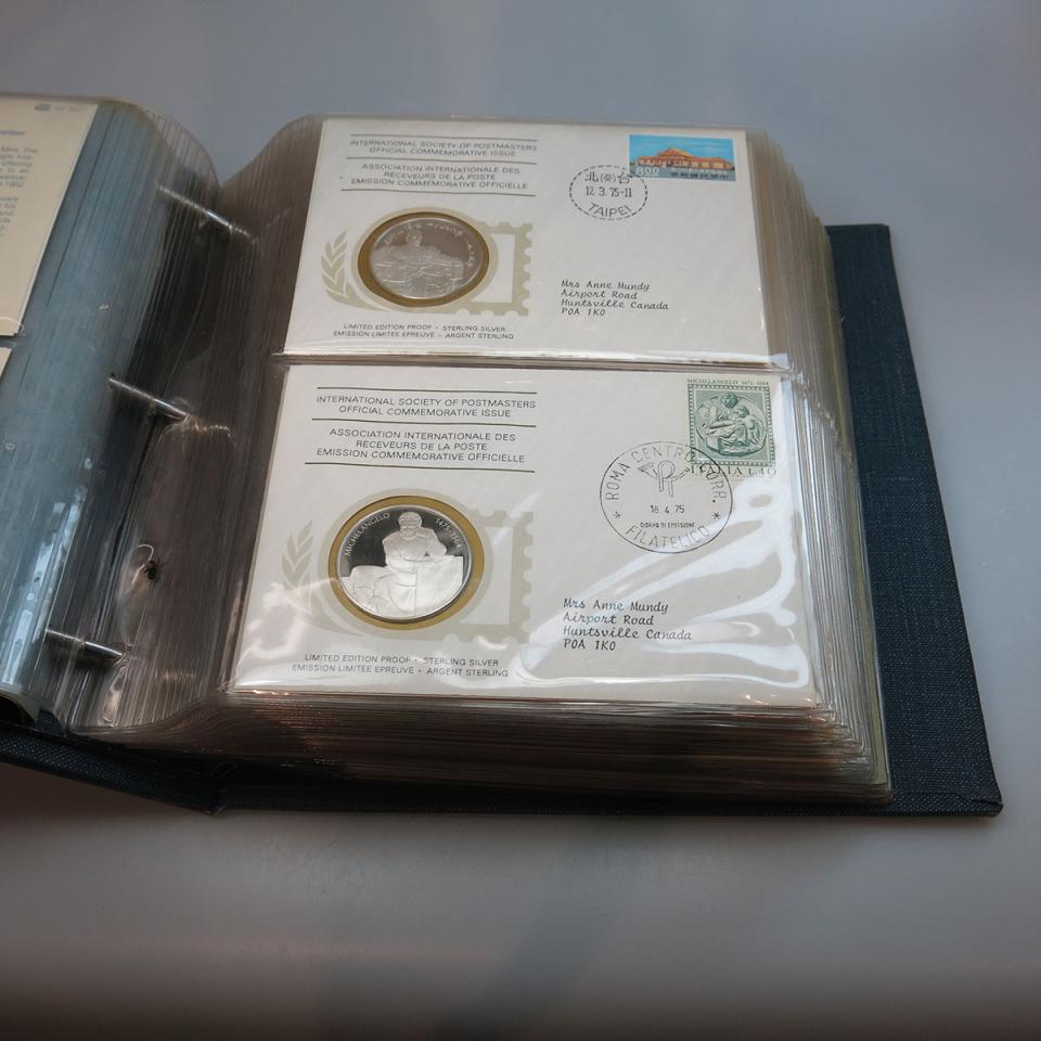 Binder Of 35 Various Commemorative First Day Covers And Sterling Silver Medallions