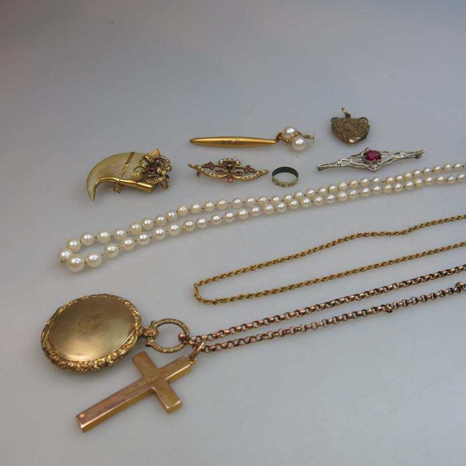Small Quantity Of Gold And Gold-Filled Jewellery, Etc 