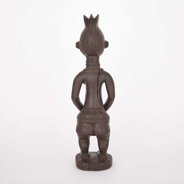 Mende Carved and Painted Wood Female Guardian Figure, West Africa, 20th century