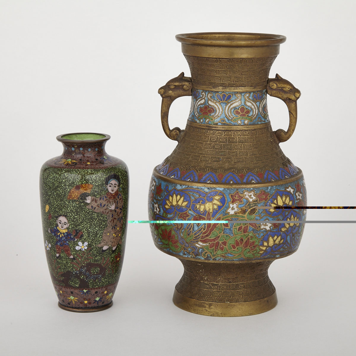 Two Japanese Cloisonne Vessels