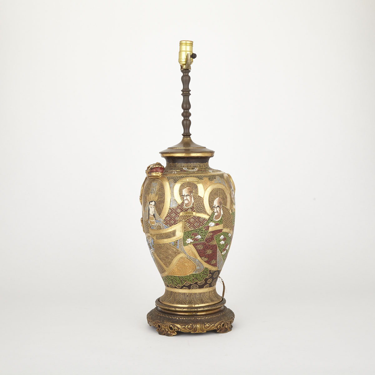 Satsuma Vase Lamp, early 20th Century