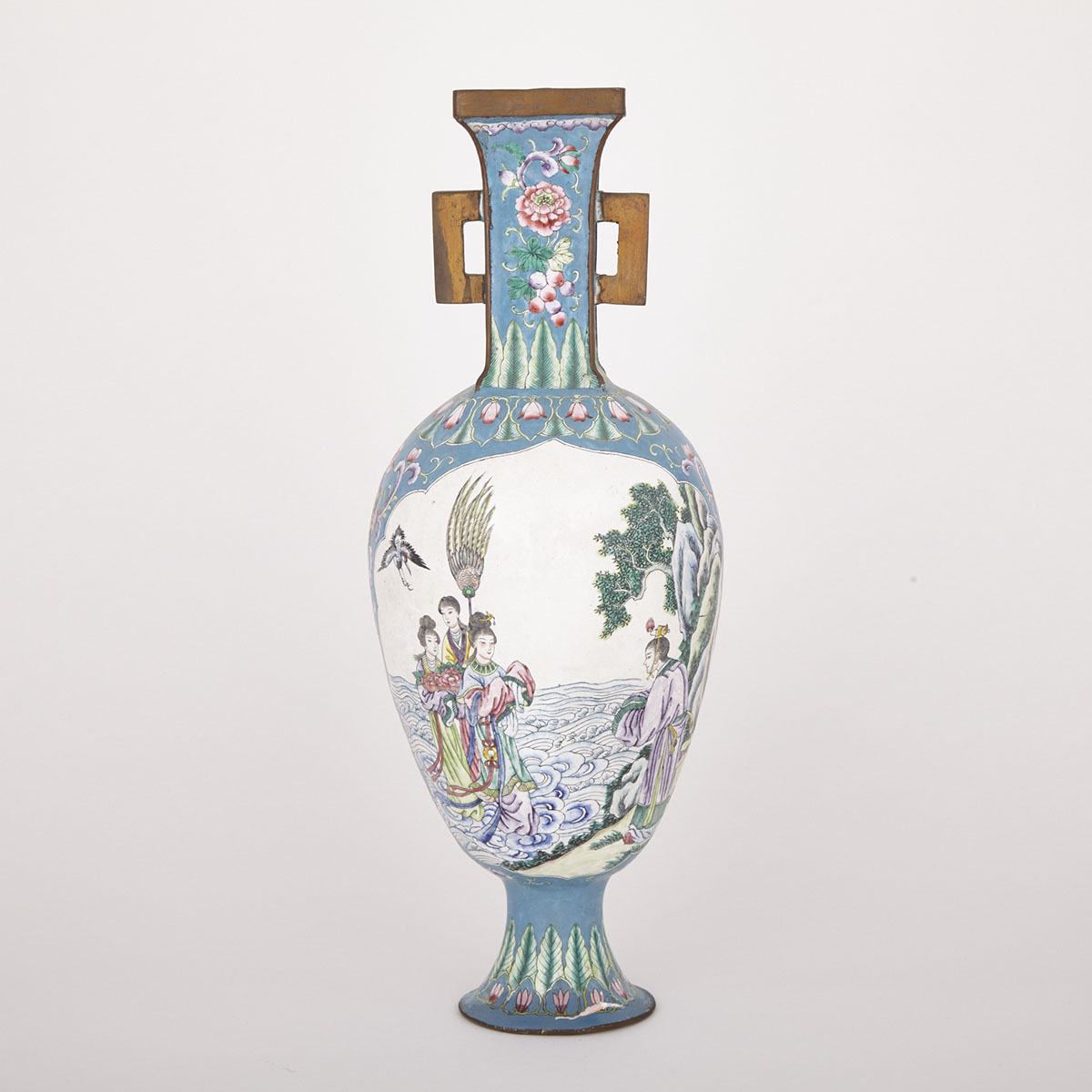 Bronze Enamel Vase, Early 20th Century