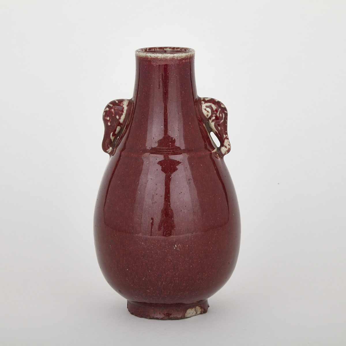 Flambe Vase with elephant handles