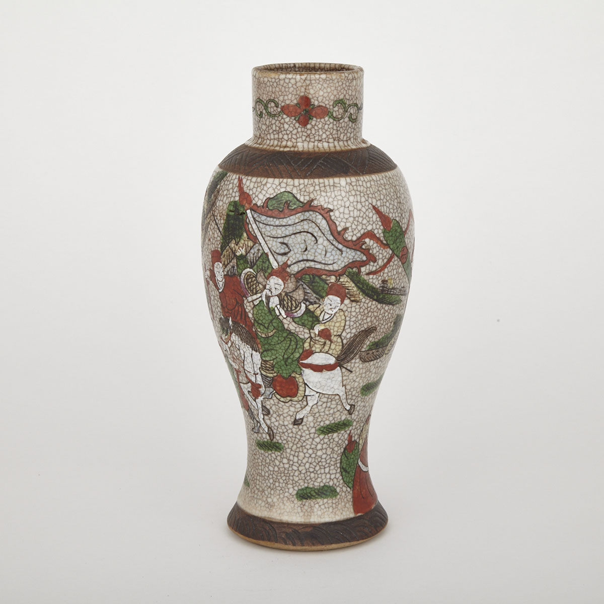 Figural Crackle Glazed Vase
