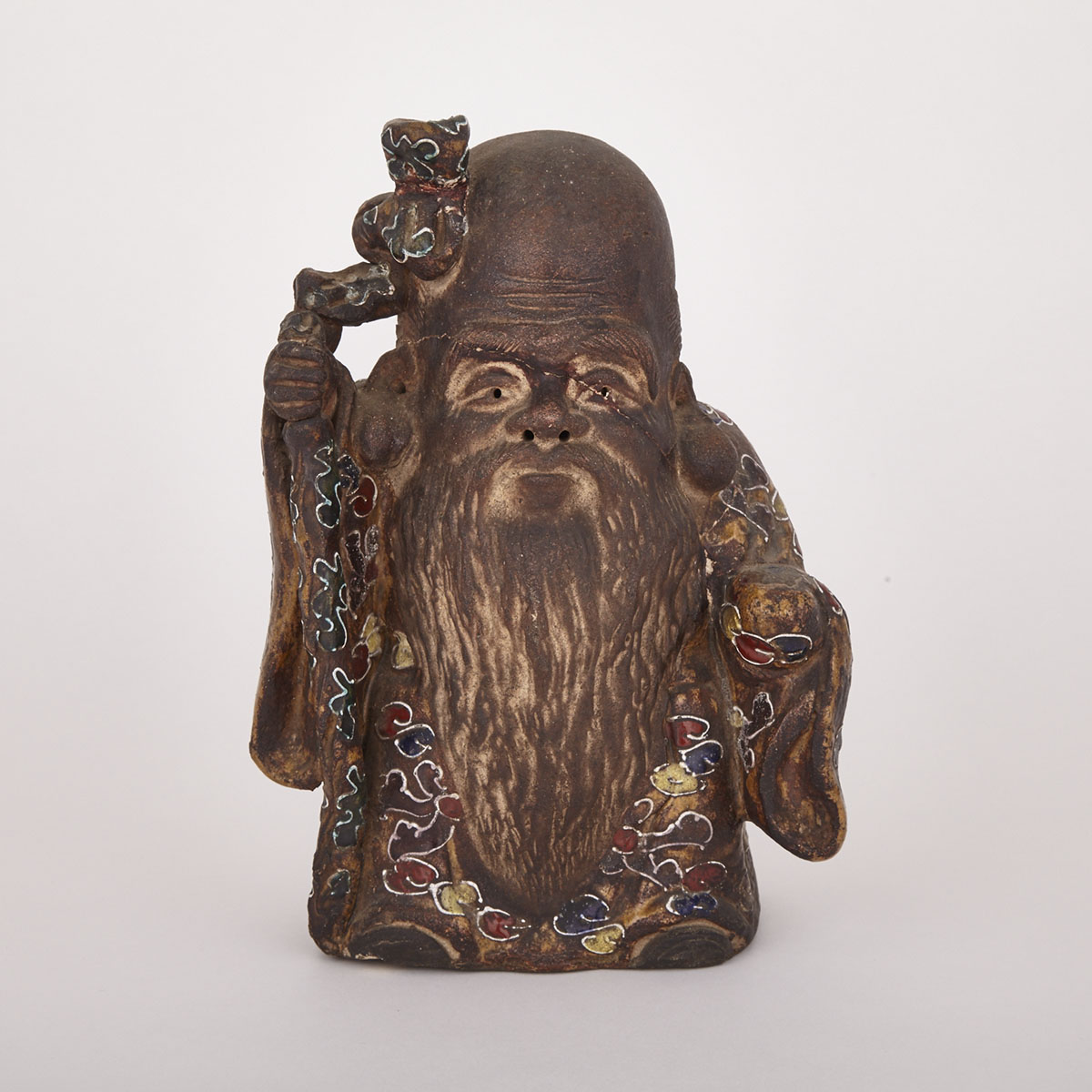 Japanese Pottery Figure of Fukurokuju