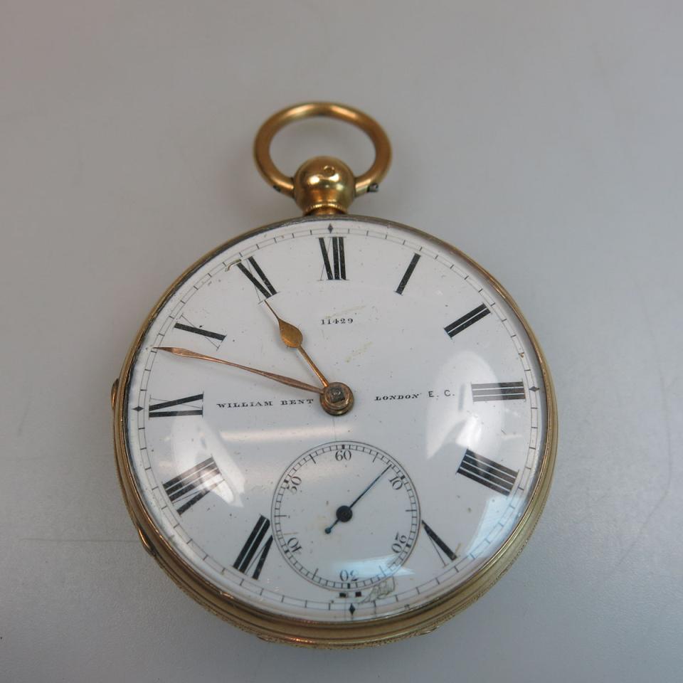 William Bent Of London Keywind Pocket Watch