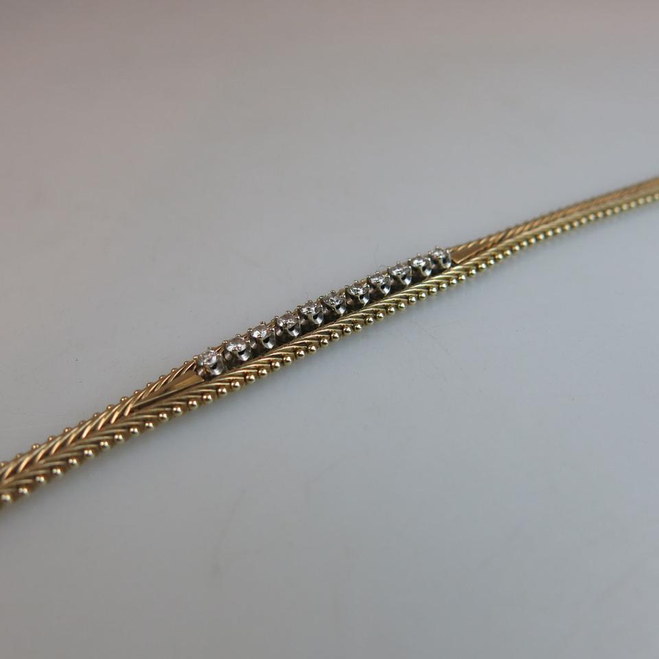 Italian 14K Yellow Gold Herringbone Bracelet