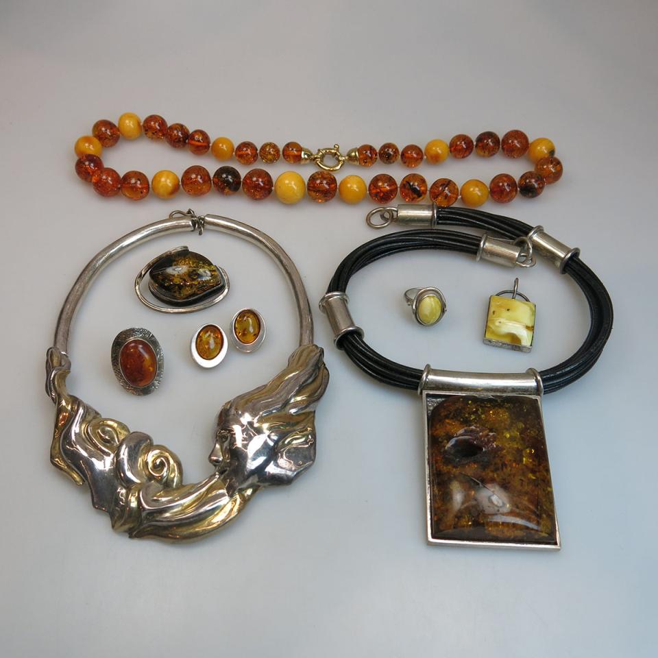 Small Quantity Of Amber Jewellery