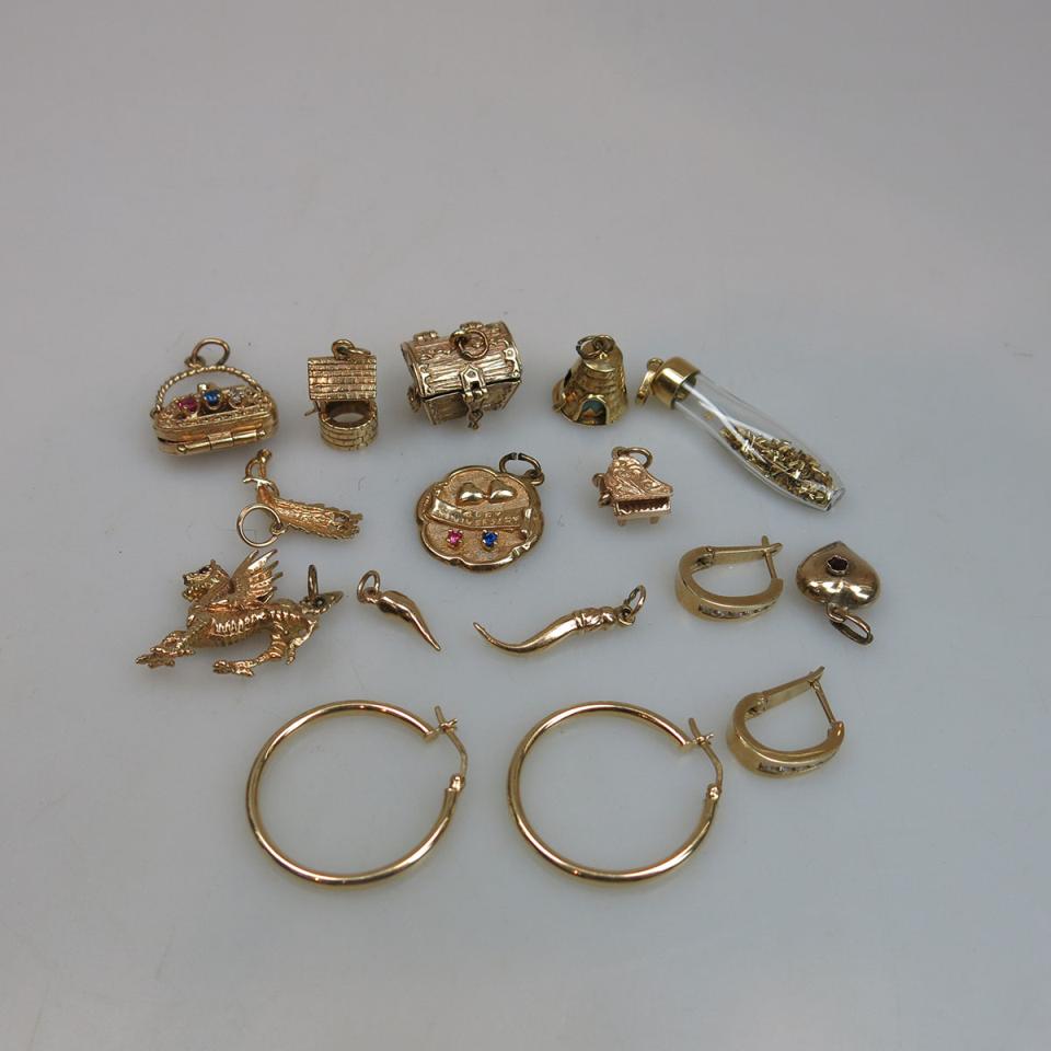 12 Various Gold Charms