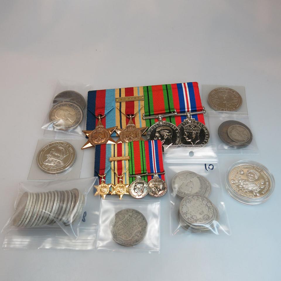 Set Of Four WWII Medals And Dress Miniatures