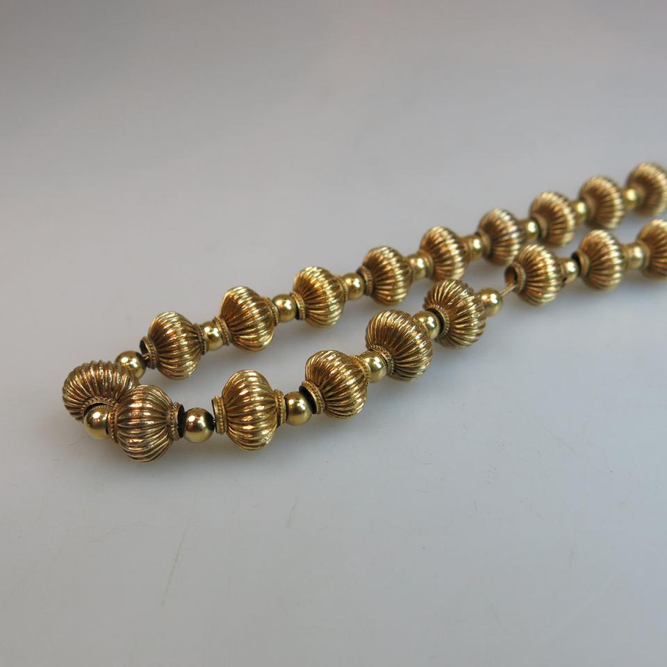 14k Yellow Gold And Gold-Filled Bead Necklace
