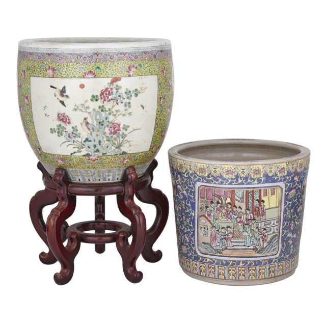 Two Large Famille Rose Planters, Republic Period