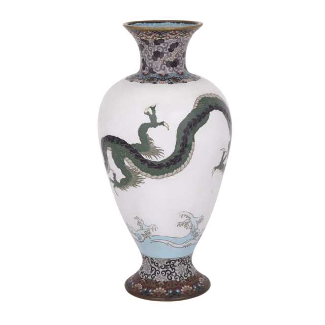 A Rare Japanese Cloisonné Dragon Vase, Taisho Period