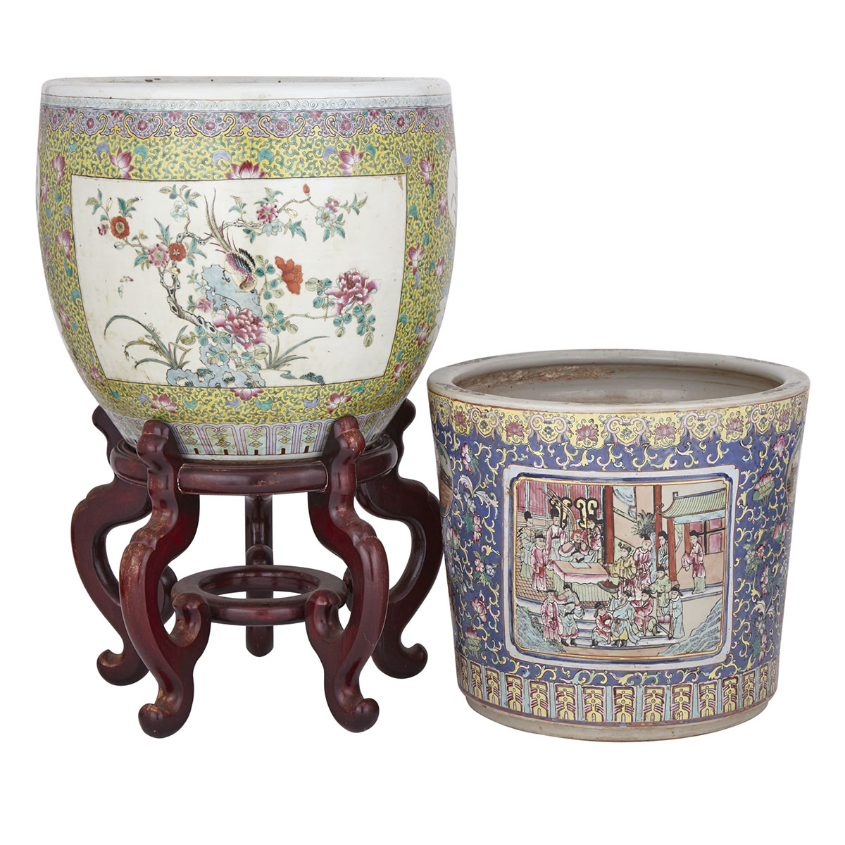 Two Large Famille Rose Planters, Republic Period