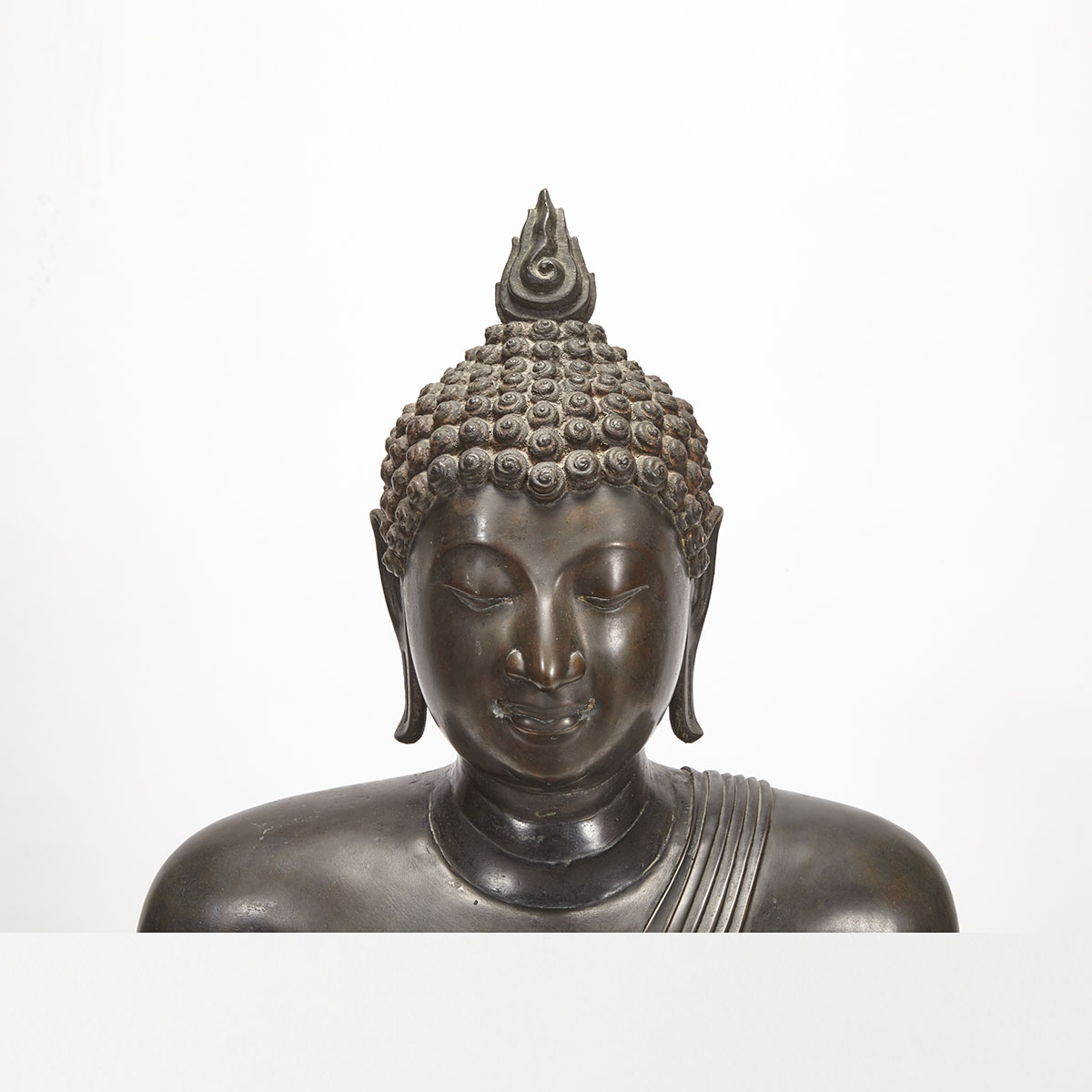 A Thai, Chien Seng or Sukhothai Style, Massive Bronze Figure of Buddha Sakyamuni, 15th/16th Century