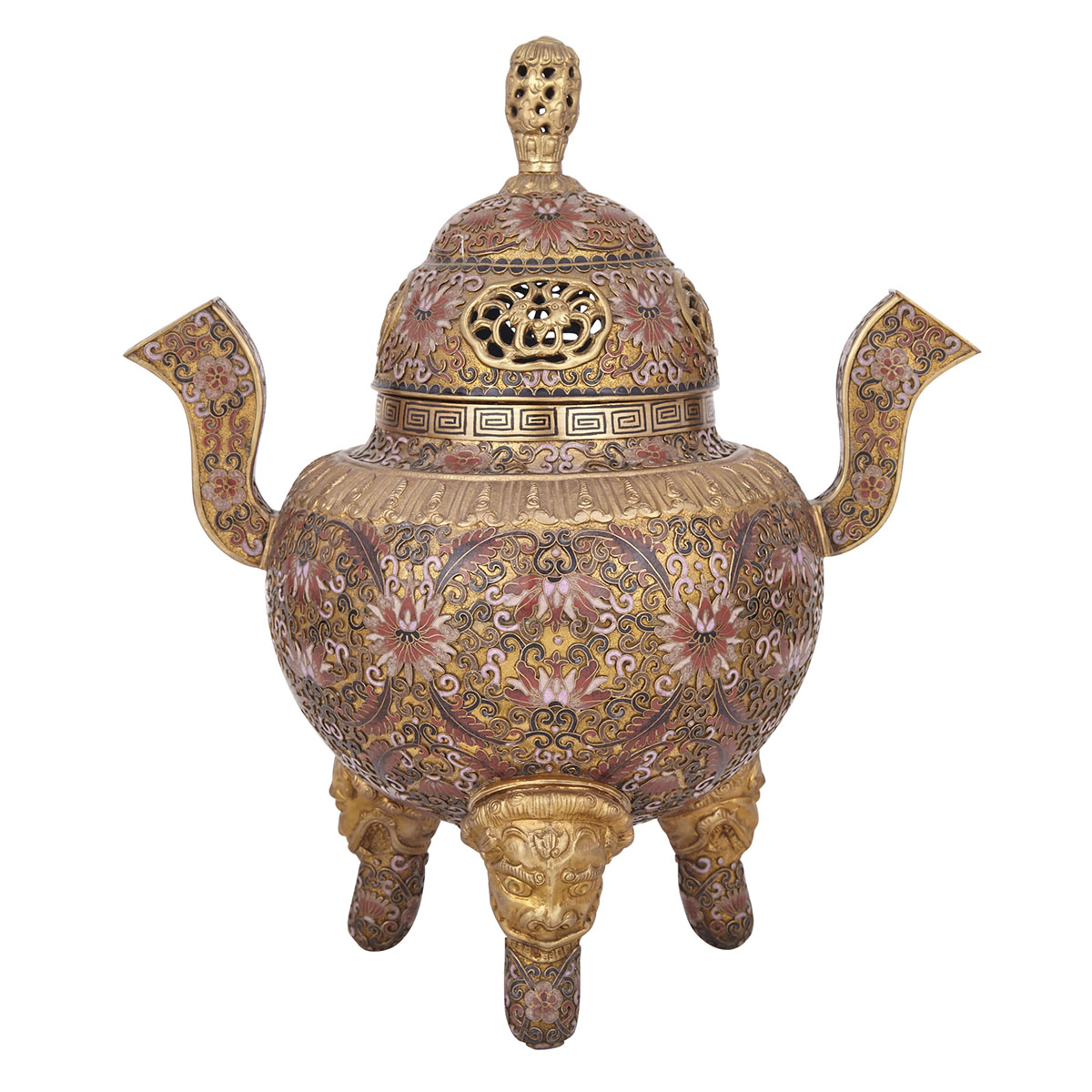 Chinese Cloisonné Tripod Censer, Early 20th Century