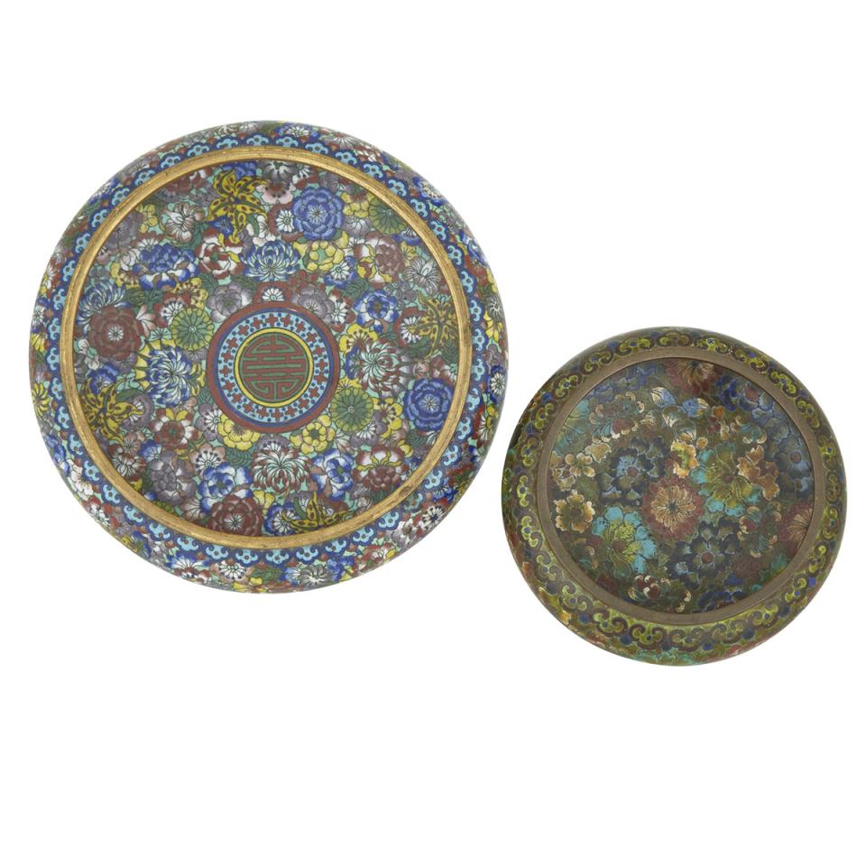 Two Millefleurs Cloisonné Washers, Early 20th Century