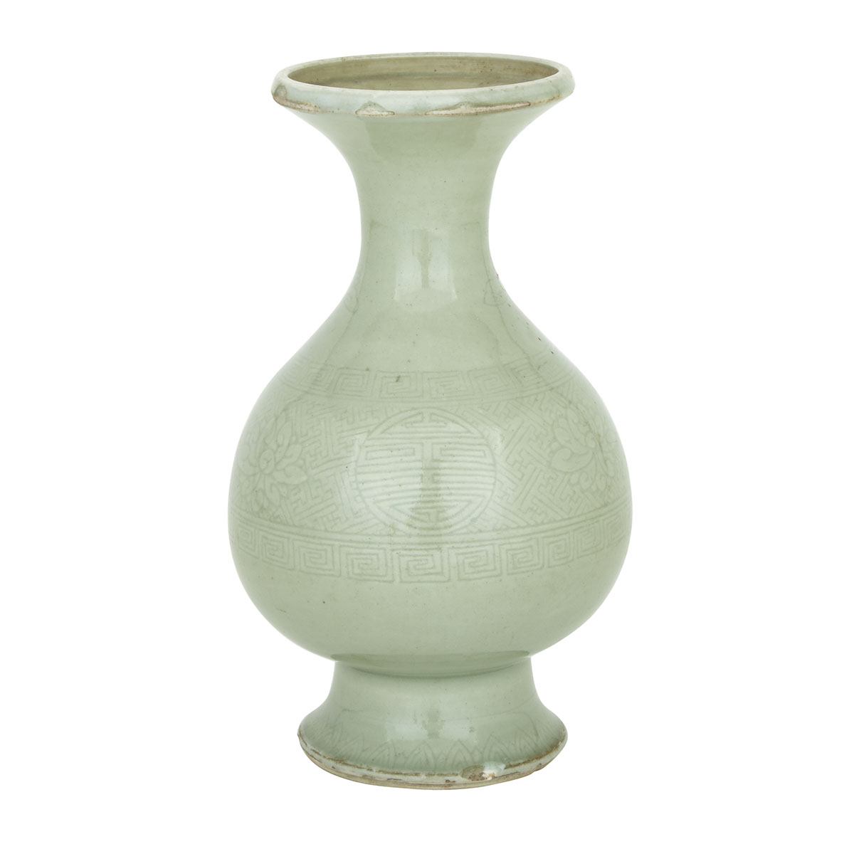 Celadon Glazed ‘Shou’ Vase, Kangxi Period (1662-1722)