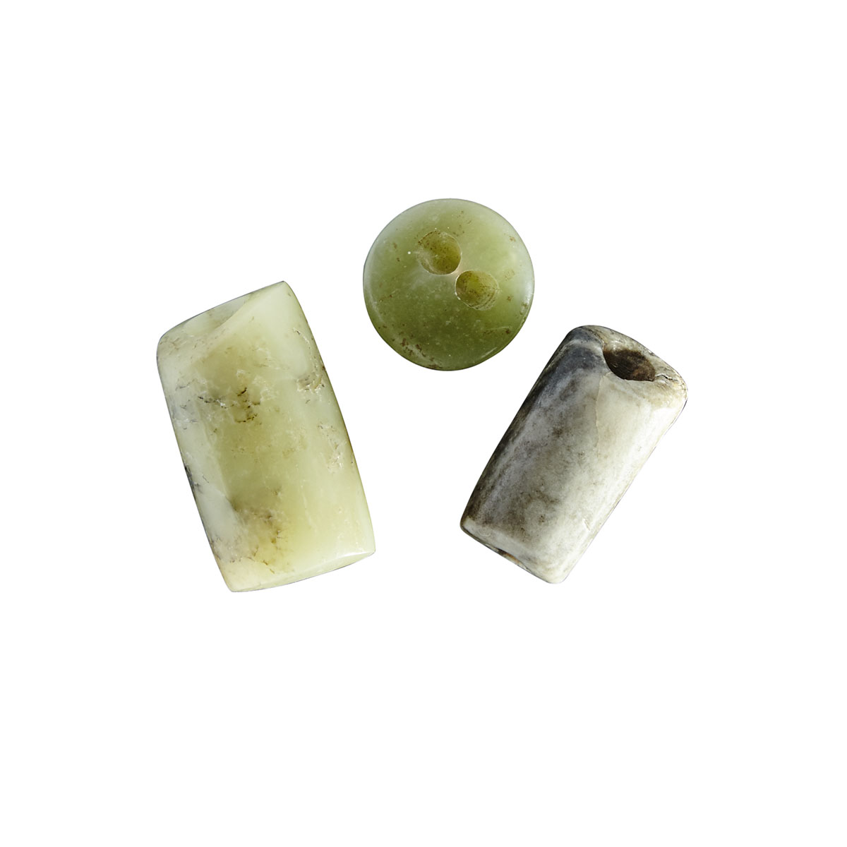 A Set of Three Jade Beads, Hongshan Culture, Neolithic Period or Later