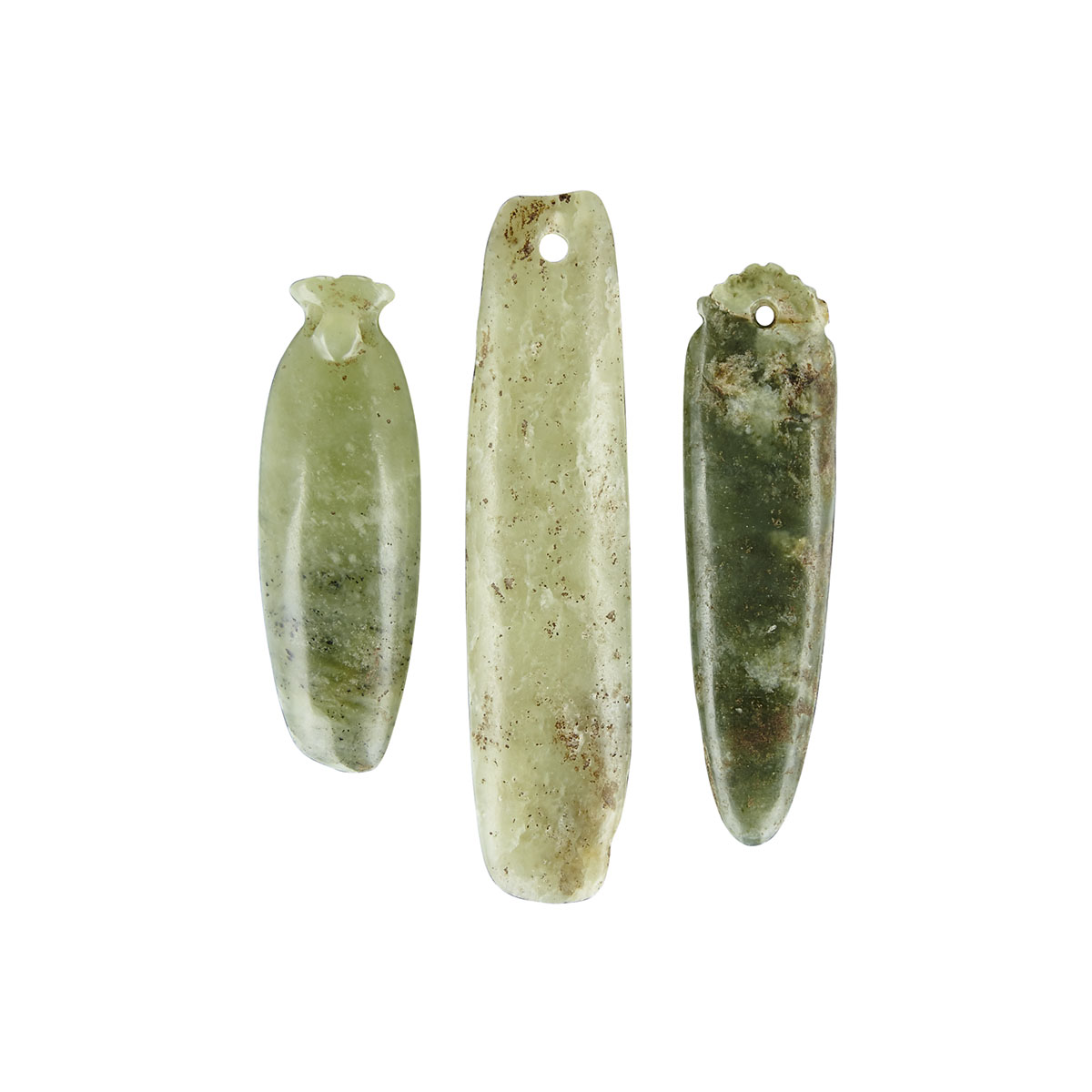 A Set of Three Ritual Jade Bars, Hongshan Culture, Neolithic Period or Later 