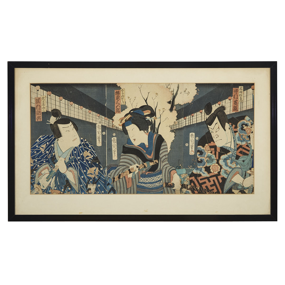 Toyohara Kunichika (1835-1900), Triptych