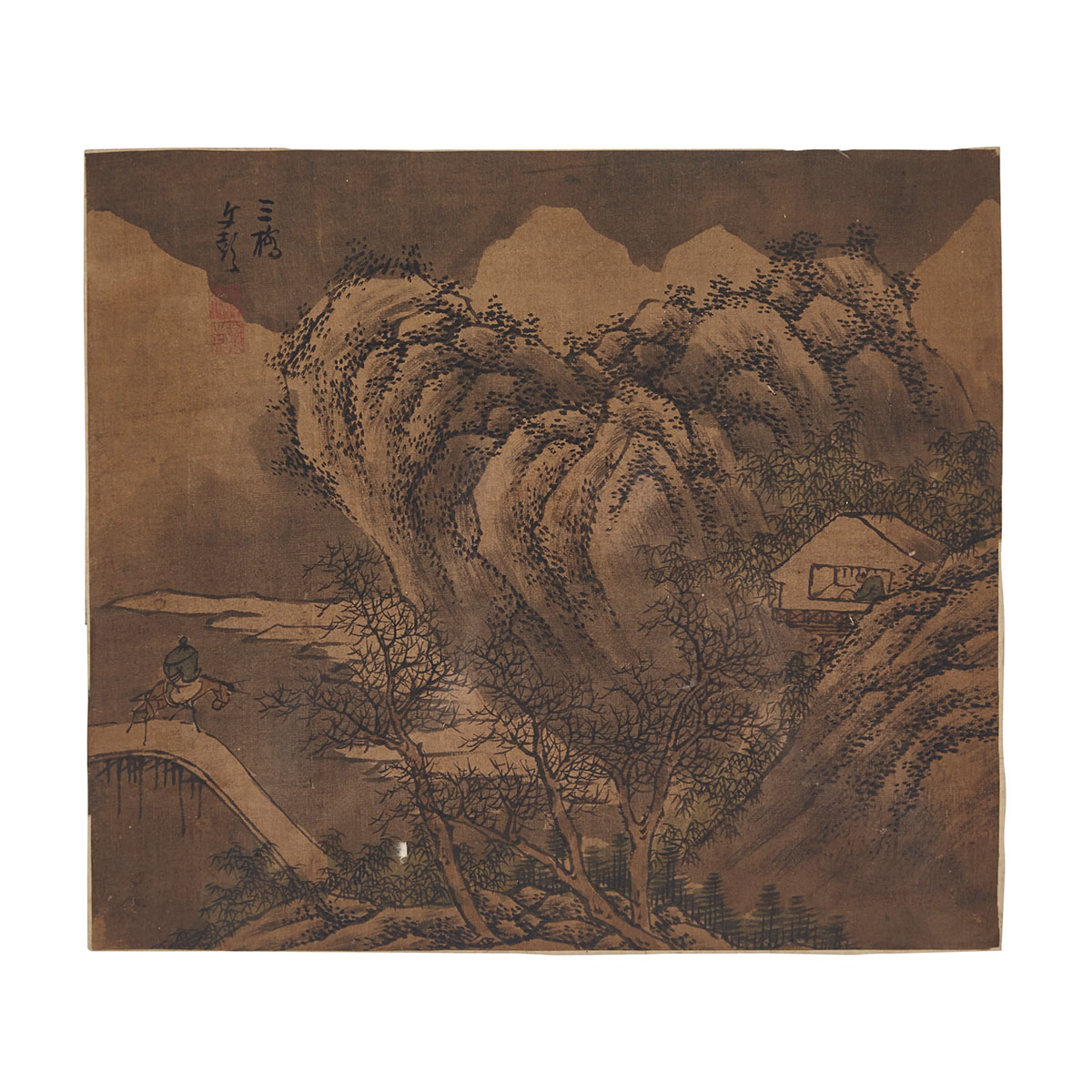 Chinese Painting Fragments, Li Tang（1066-1150）and Wen Peng  (1498-1573), Possibly Song to Ming Dynasty 