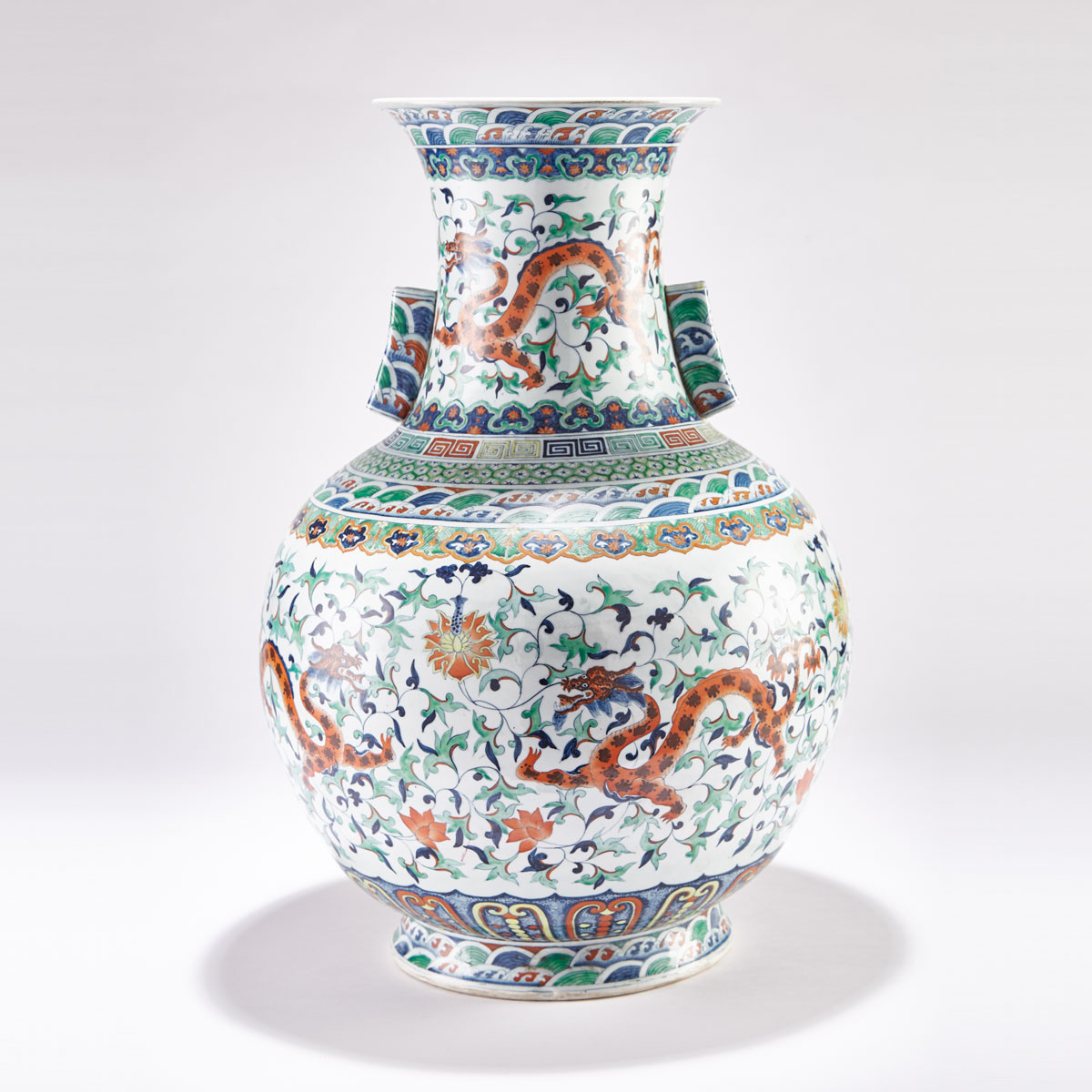 A Massive and Rare Doucai Hu Vase, 19th Century