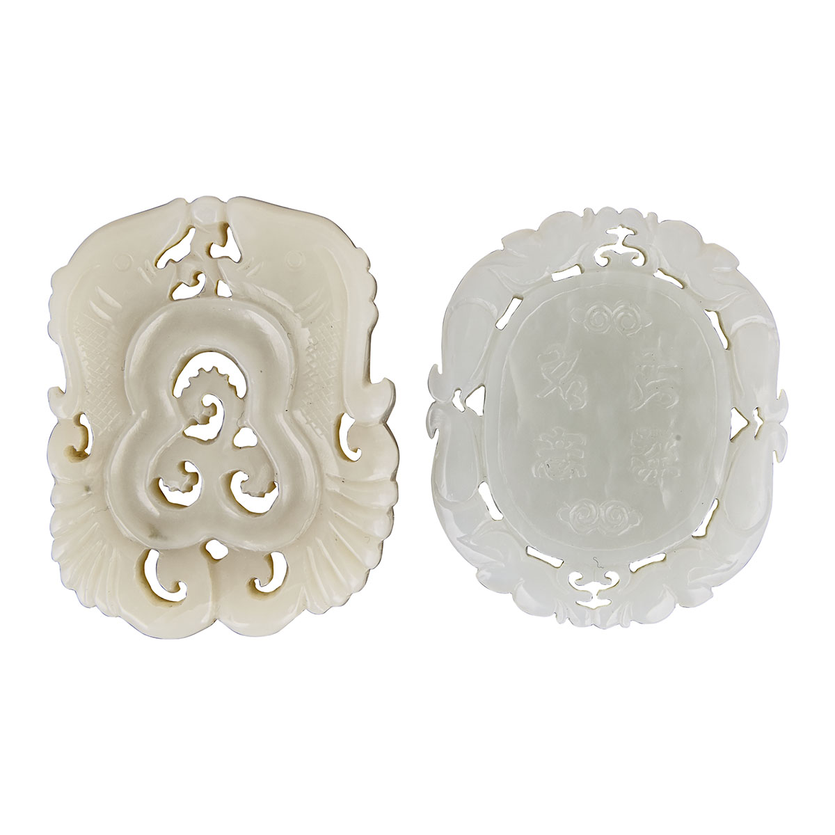 Two White Jade Pendants