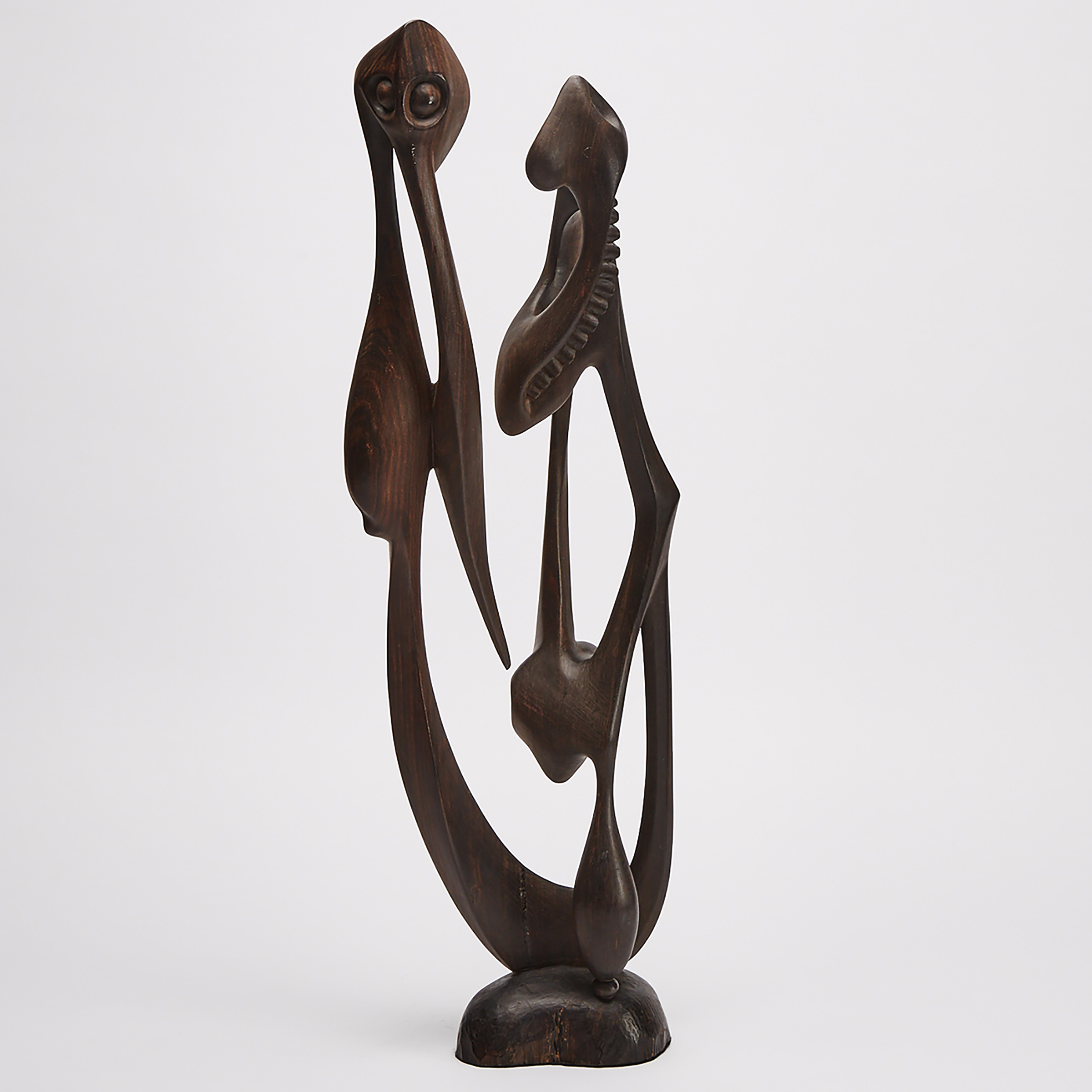 Makonde Carved Ebony Zoomorphic Abstract Statue, East Africa