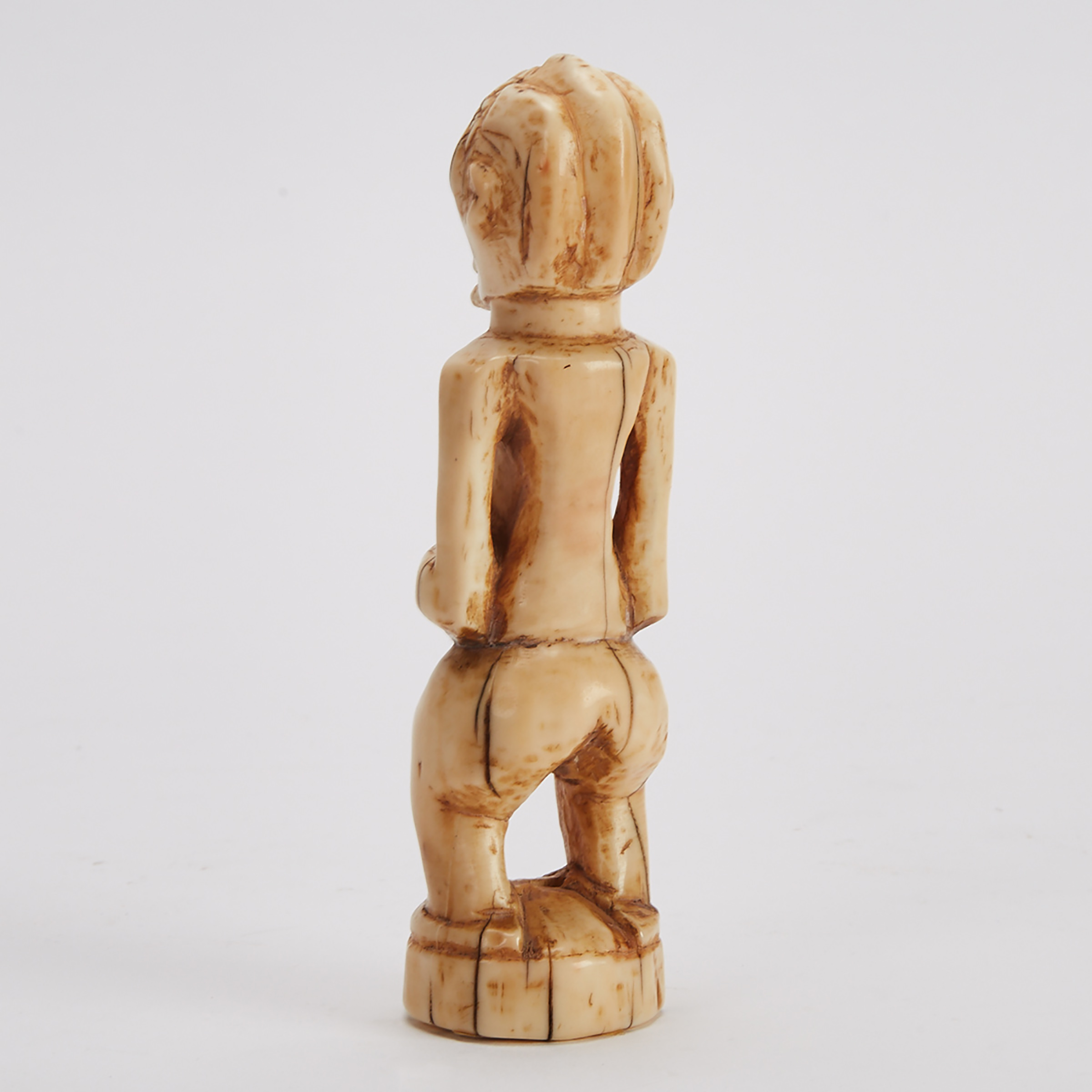 Songye Carved Ivory Standing Female Figure, Democratic Republic of Congo, Central Africa