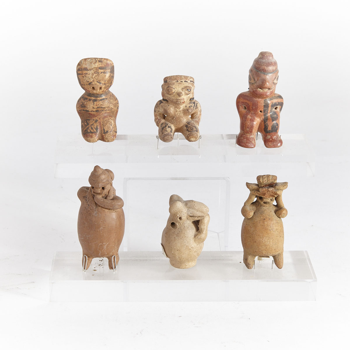 Group of Six Guanacaste Pottery Figures, Early Classic Period, 300 B.C. - 300 A.D.