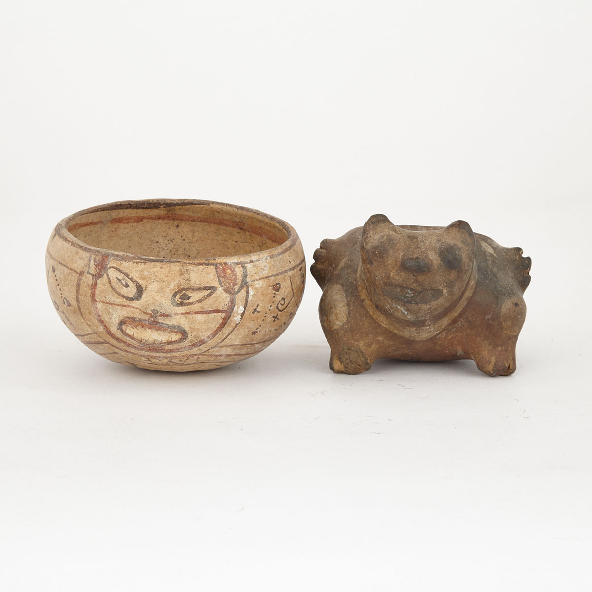 Two Effigy Bowls, possibly Costa Rican
