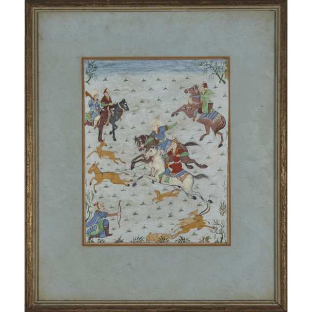 Group of Five Persian Miniatures, 20th Century