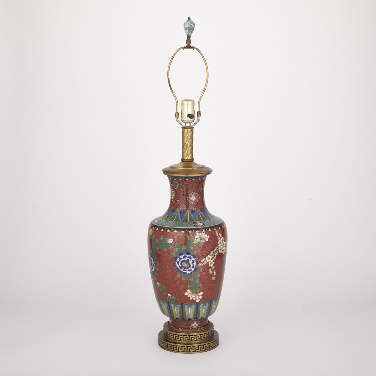 Chinese Cloisonne Vase Lamp, 20th Century