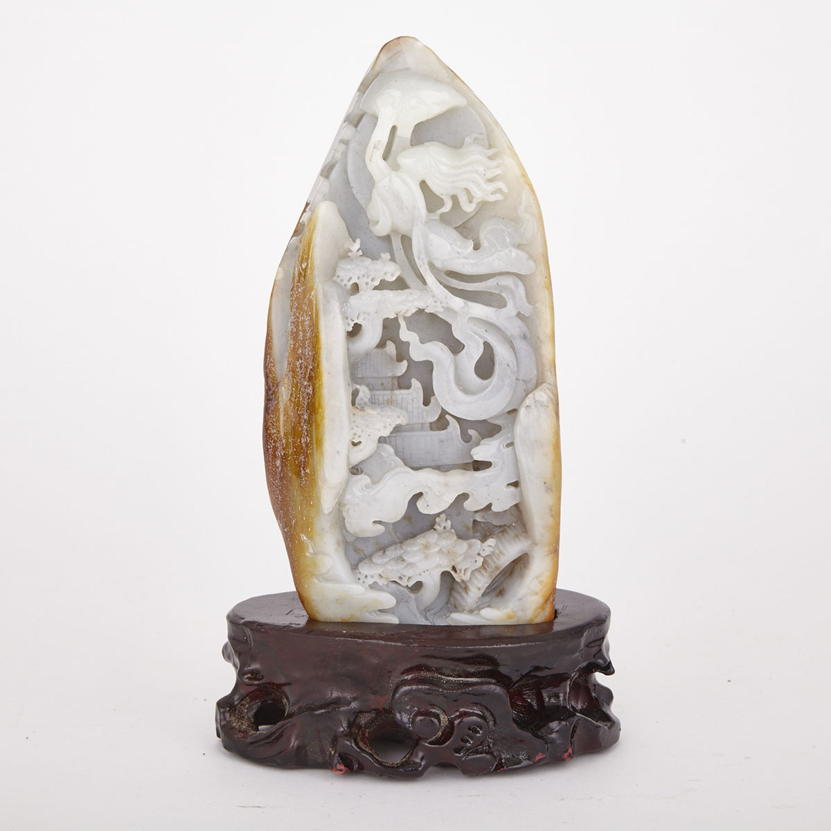Jade Boulder of Chinese Legend Scene, Nuwa Bu Tian, 20th Century