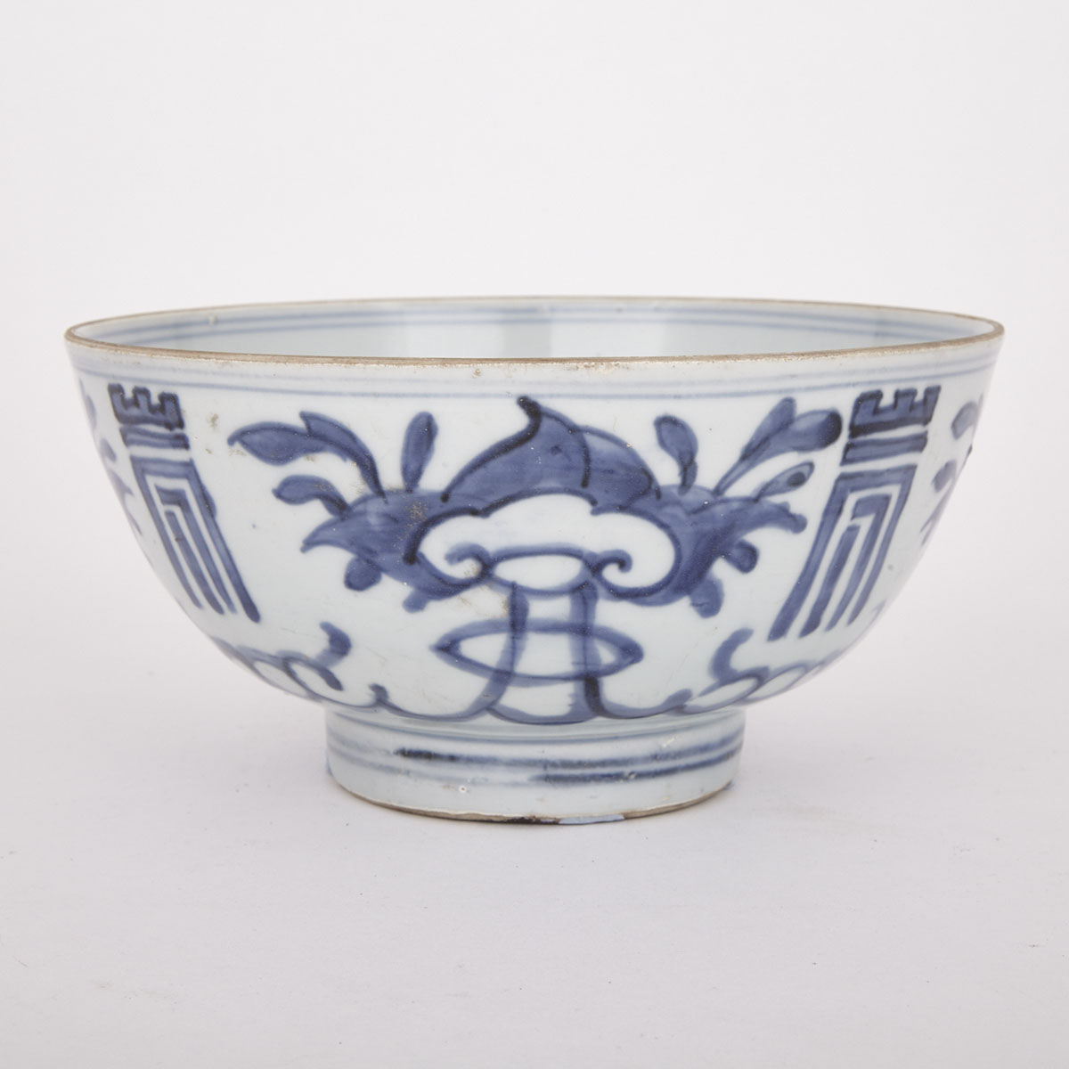Blue and White Longevity Bowl, 19th Century