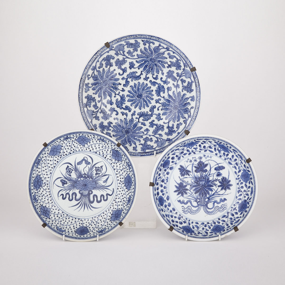 Three Blue and White Dishes, 20th Century