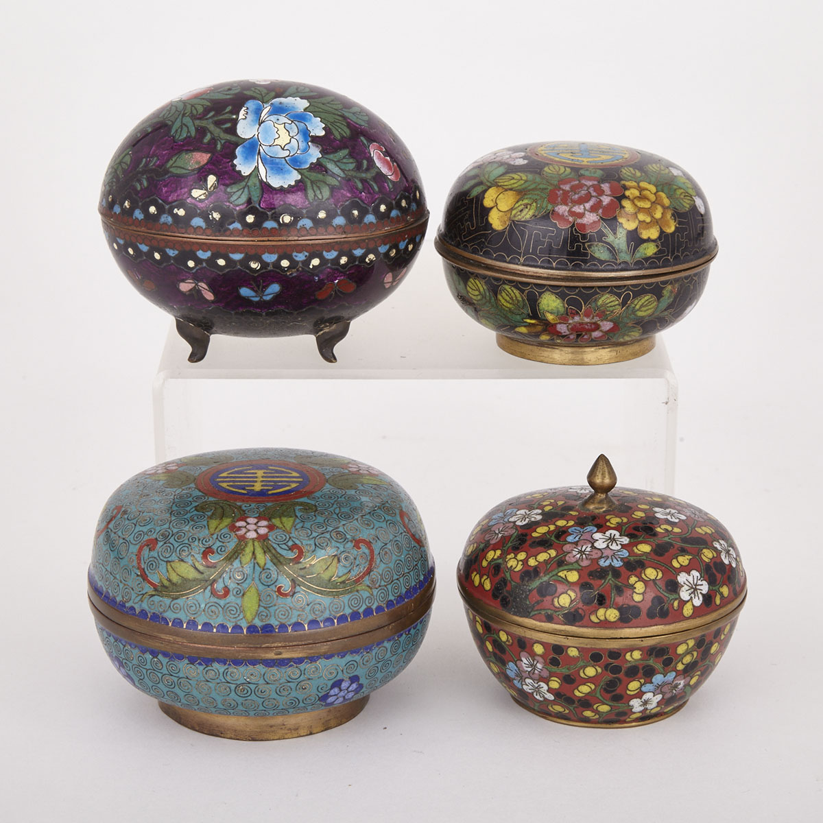 Four Chinese Cloisonne Boxes, Early 20th Century