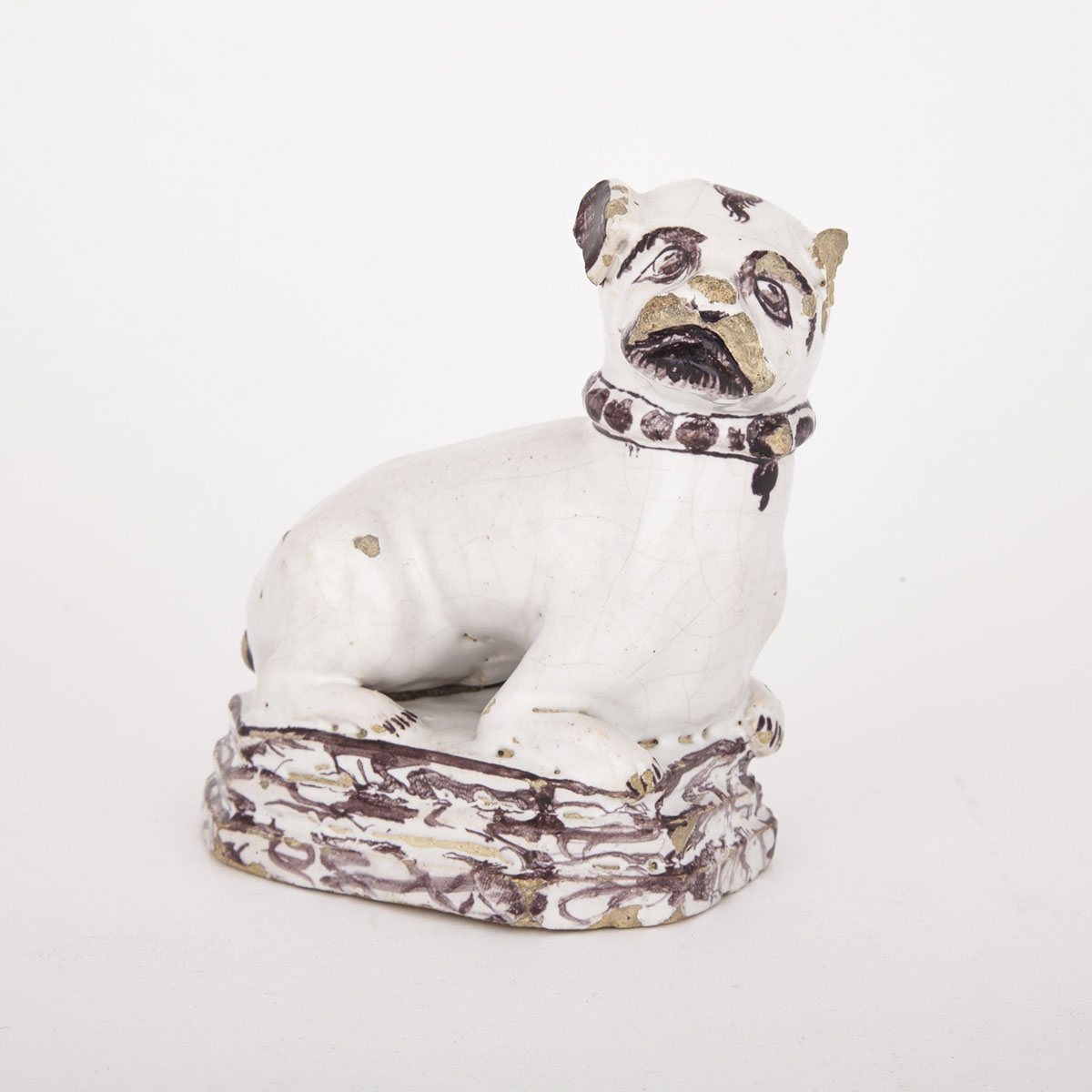 Continental Faience Figure of a Dog, 19th century or earlier