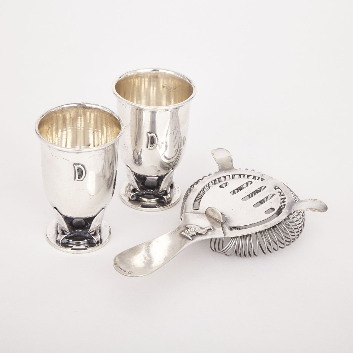 Pair of Canadian Silver Cups, Carl Poul Petersen, Montreal, Que., mid-20th century 
