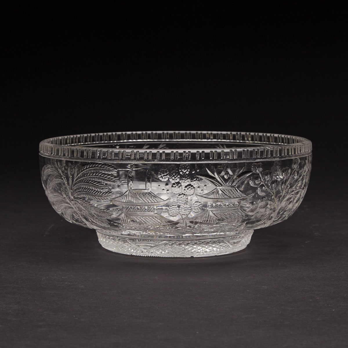 English ‘Rock Crystal’ Cut Glass Bowl, late 19th century