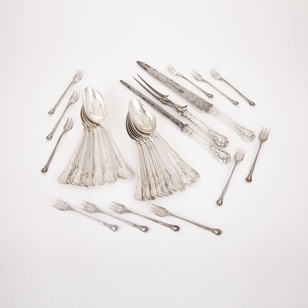 Canadian Silver ‘Chantilly’ Pattern Flatware, Henry Birks & Sons, Montreal, Que., 20th century 