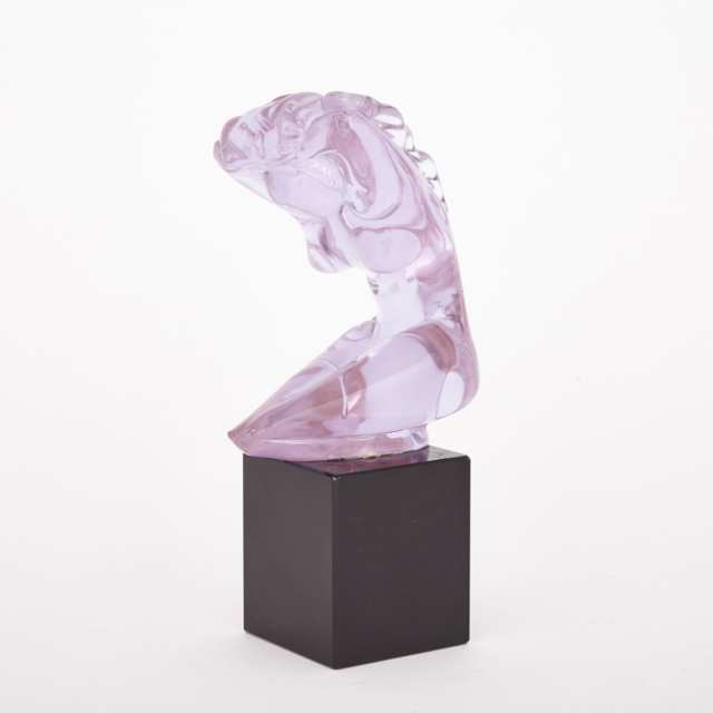 Murano Dichroic Glass Kneeling Nude Figure, Renato Anatrá, c.1980
