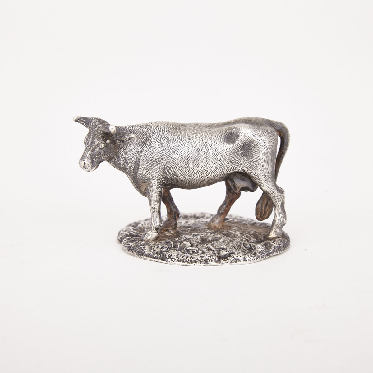 Victorian Silver Cow Finial, mid-19th century