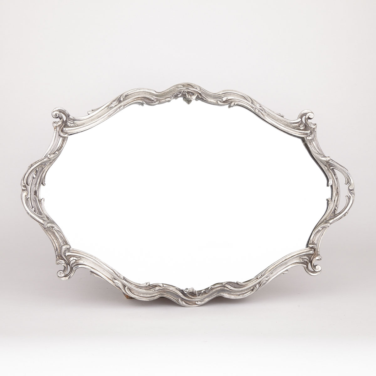 French Silver Plated Two Handled Mirror Plateau, Victor Saglier, Paris, c.1900