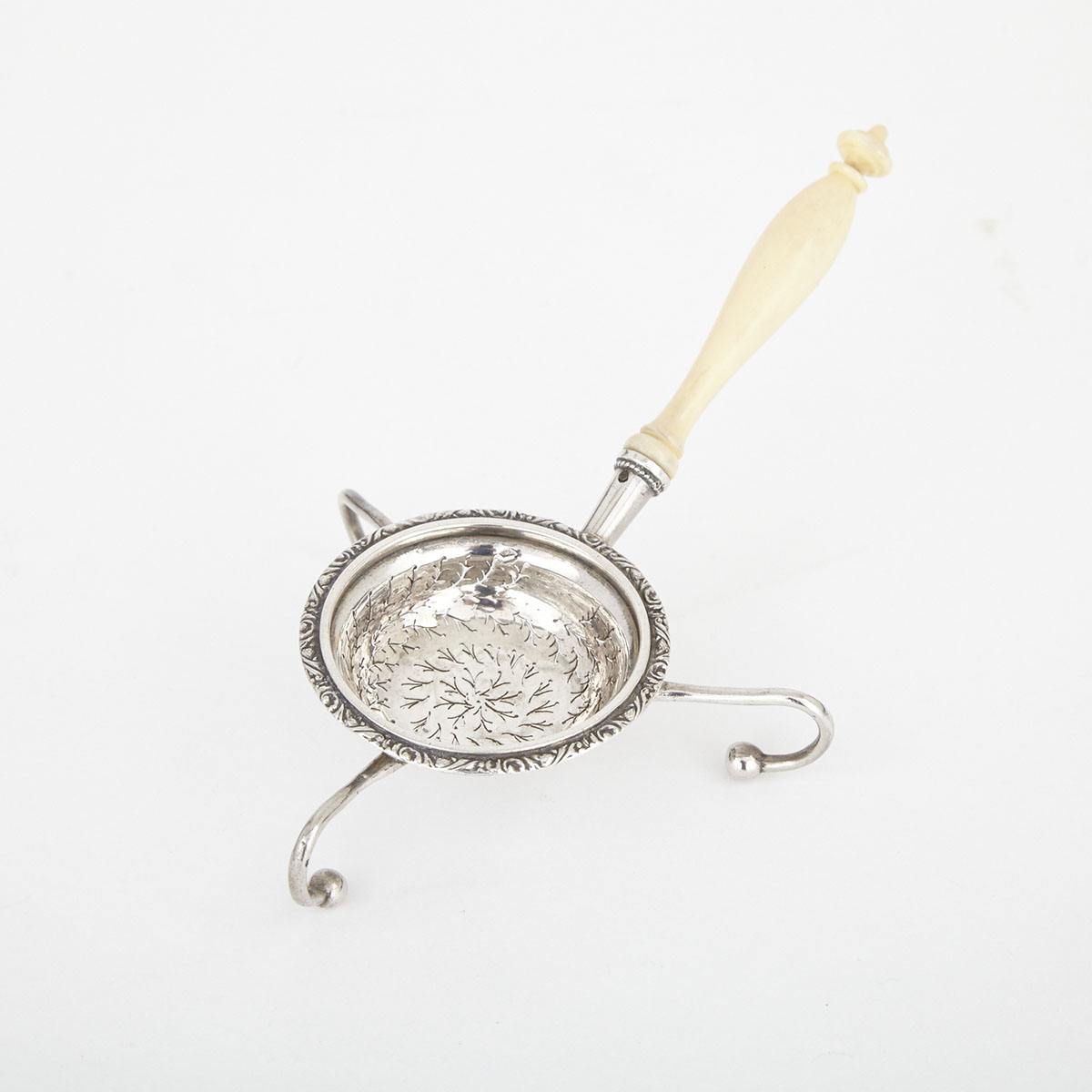 French Silver Tea Strainer, c.1900