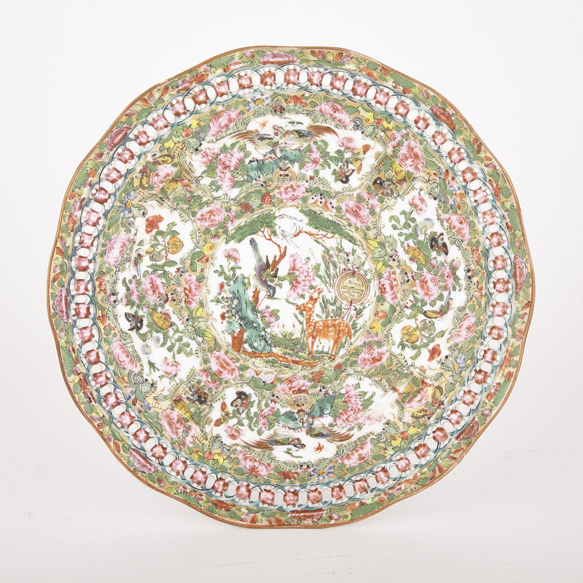 Carl Tielsch Canton Style ‘Famille Rose’ Plate, c.1900
