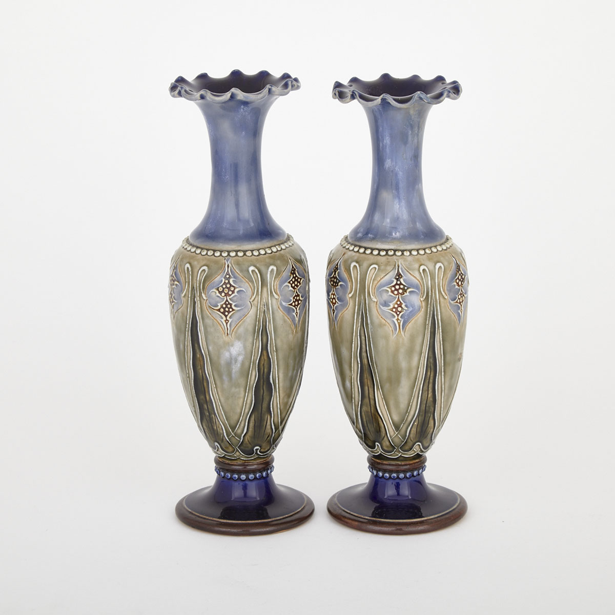 Pair of Royal Doulton Stoneware Vases, Eliza Simmance, early 20th century